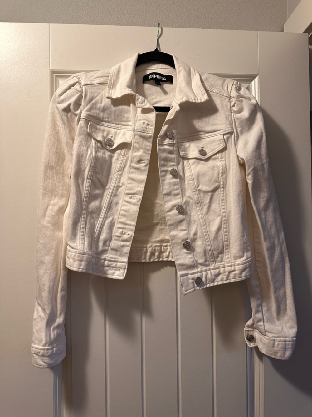 Express Women's White Denim Jacket XS